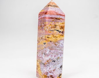 Rare Pink Colorful Ocean Jasper Jasper Tower, 16 cm Decoration