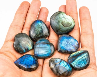 TOP Quality Flashy Labradorite Hearts, flash gemstone, Reiki crystal
