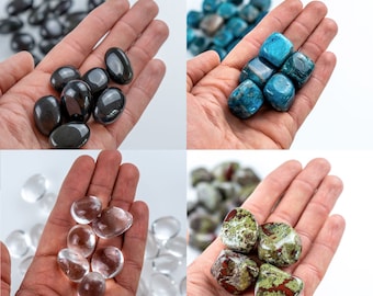 Pietre levigate di qualità TOP da 2-3 cm, ametista, quarzo fumé rosa trasparente, epidoto, prehnite, ossidiana, avventurina, amazzonite, mookaite, apatite