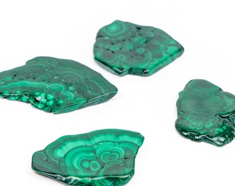 Rare Raw Malachite, Free Form Slabs Malachite Crystal with beautiful 'eyes' orbs