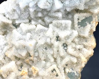 Big size sugar Green Fluorite Specimen, big cubic clear green fluorite with druzy quartz