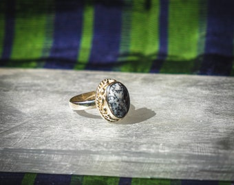 AAA Quality 925 Handmade Jewelry, 925 stamp Sterling Silver Dendritic Agate Ring, Crystal Stone Jewelry, metaphysical gift adjustable