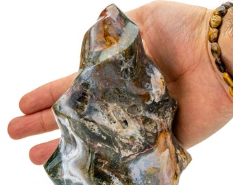 オーシャンジャスパー　フレーム オーシャンジャスパー、カラフルなジャスパーフレーム、トーチ、13 cm