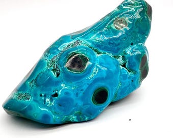 Rare chrysocolla with Malachite, Free Form Crystal gemstone orbicular malachite mineral