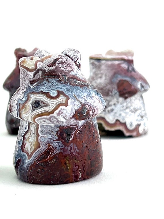 TOP Quality hand picked druzy Mexican Crazy Lace Agate Fairy House Carvings, red gemstone, Reiki crystal