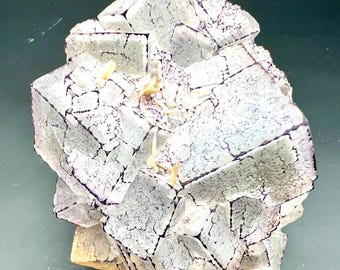 Transparent Big size purple Fluorite Specimen, with perfect zoning and green window phantoms, big cubic fluorite mineral