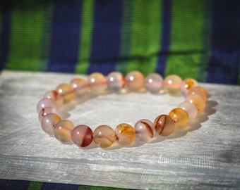 Beautiful pink agate gemstone bracelet 8 mm