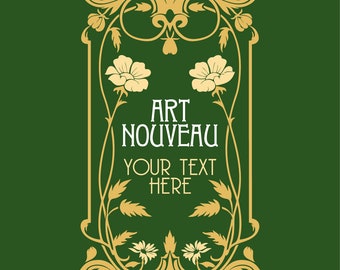 Art Nouveau Vector Covers, Art Nouveau clip art, Art Nouveau vintage label, Art Nouveau illustration, PSD, AI, SVG, Art Deco