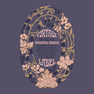 Elegante art nouveau-omslagen, etiketten, kaders, decoratieve randen, vintage kalligrafie, retro-illustraties, digitale download, PSD, SVG, PDF, vector