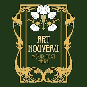 Okładki wektorów w stylu Art Nouveau, cliparty w stylu Art Nouveau, etykieta w stylu Art Nouveau Vintage, ilustracja w stylu Art Nouveau, PSD, AI, SVG, Art Deco