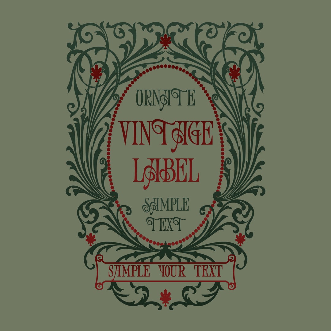 Art Nouveau Acanthus Label, Vintage Ornamental Vector Label
