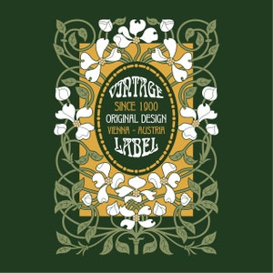 Elegant Art Nouveau Covers, Labels, Frames, Decorative Borders, Vintage Calligraphy, Retro Clip Art, Digital Download, PSD, SVG, PDF, vector