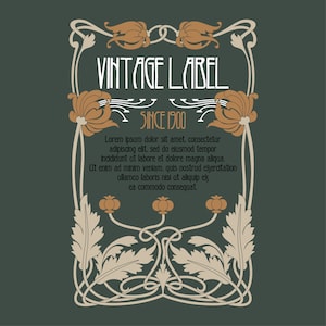 Capas vetoriais Art Nouveau, clipart Art Nouveau, rótulo vintage Art Nouveau, ilustração Art Nouveau, PSD, AI, SVG, Art Déco
