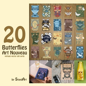 20 Butterflies Art Nouveau - sets
