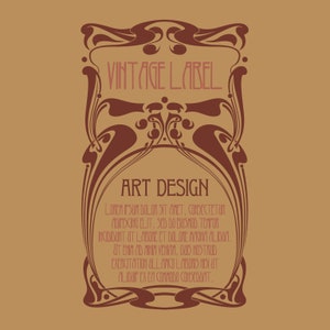 Quadro vetorial Art Nouveau, clipart Art Nouveau, rótulo vintage Art Nouveau, ilustração Art Nouveau, PSD, AI, SVG, Art Deco