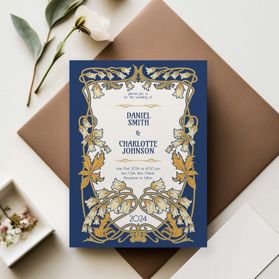 その他 Invitation Classic Floral Wedding Invitation SVG PNG, Personalized Botanical