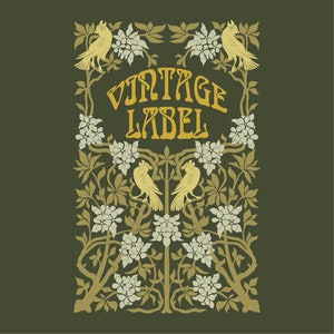 Capas de vetores Art Nouveau com pássaros, clipart Art Nouveau, rótulo vintage Art Nouveau, ilustração Art Nouveau, PSD, AI, SVG, Art Deco