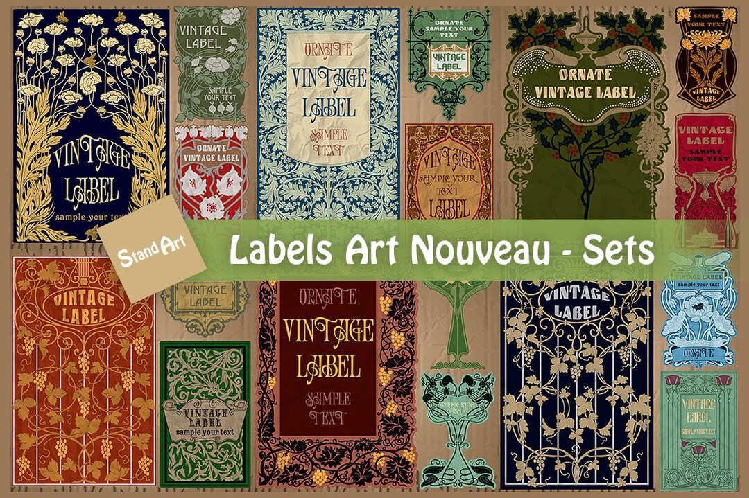 18 Art Nouveau Frames & Labels | Vintage Ornamental Borders