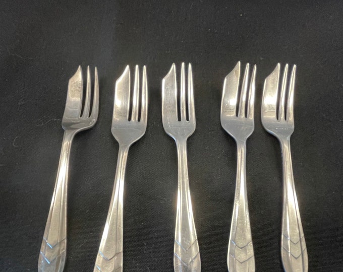 Five Vintage M.S. Ltd EPNS Loxley Pastry Fork Sheffield England 5 Long