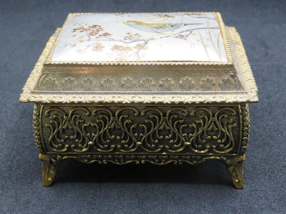 Vintage Sankyo Japan Music Box Yellow Bird in a tree Music Etsy