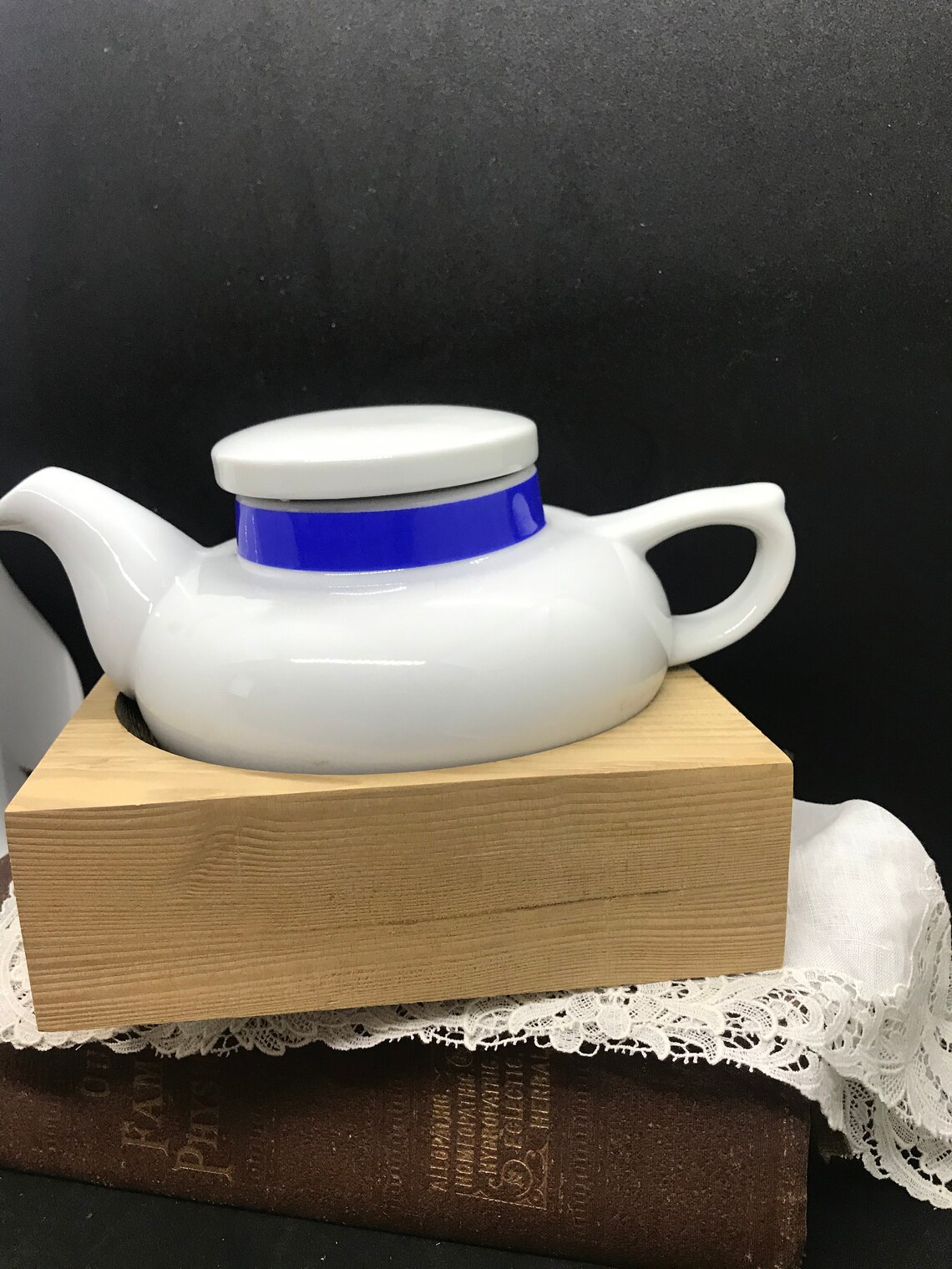 Vintage Small White Blue Ceramic Teapot Toscany Solo Etsy
