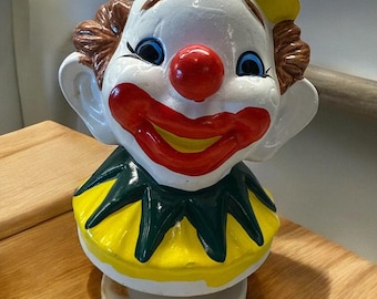 Vintage “send in the Clowns” Ceramic Music Box – Rotating Clown