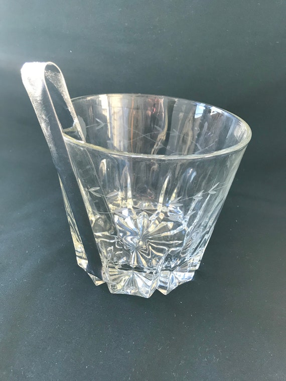 Vintage Clear Glass Ice Bucket Princess House Romantic Lead Etsy