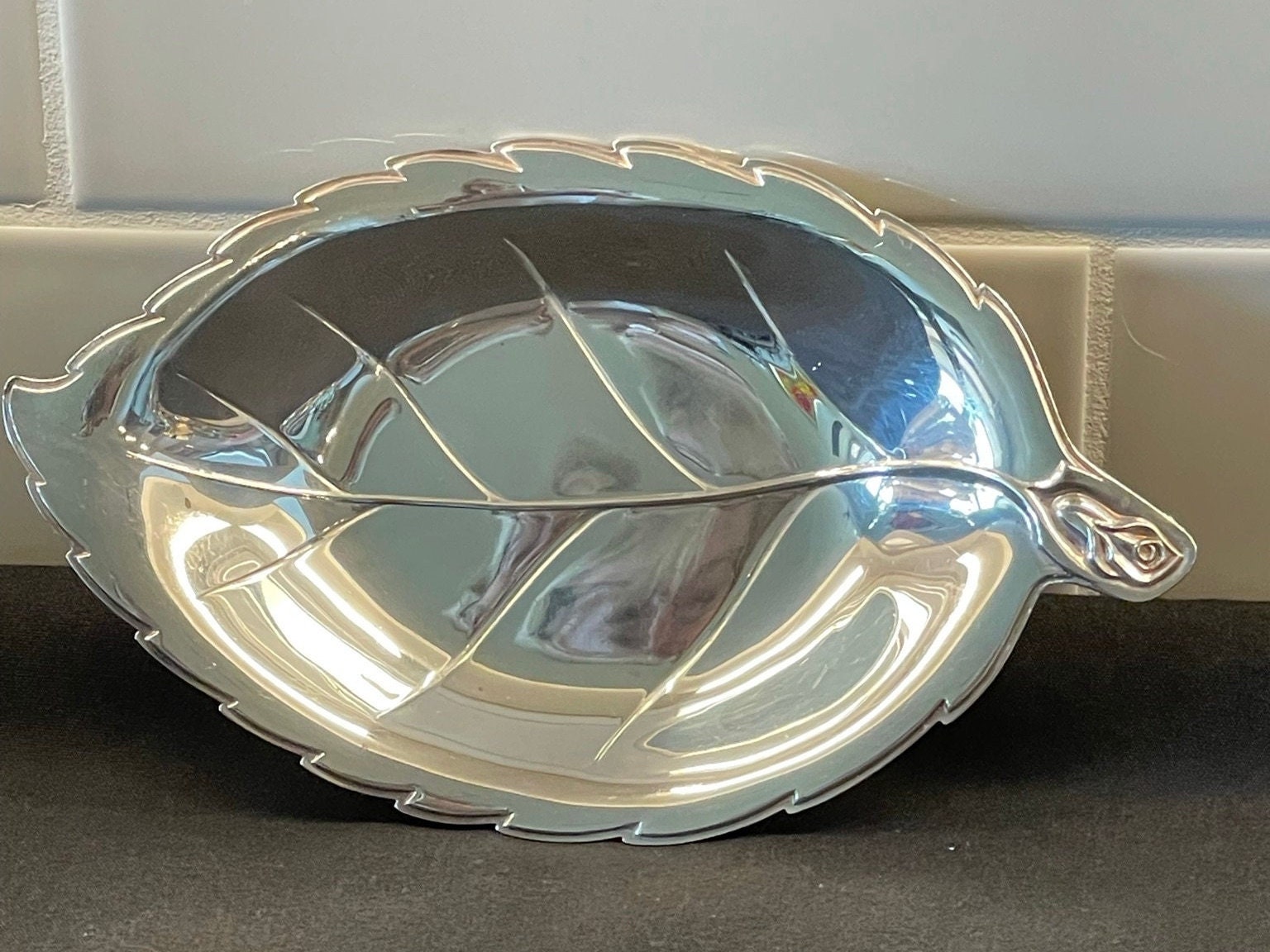 Vintage International Silver Company Rose Leaf Serving Dish, 348