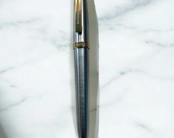 Vintage Sheaffer Prelude Mechanical Pencil 0.7mm Brushed Chrome Gold Trim White Dot USA