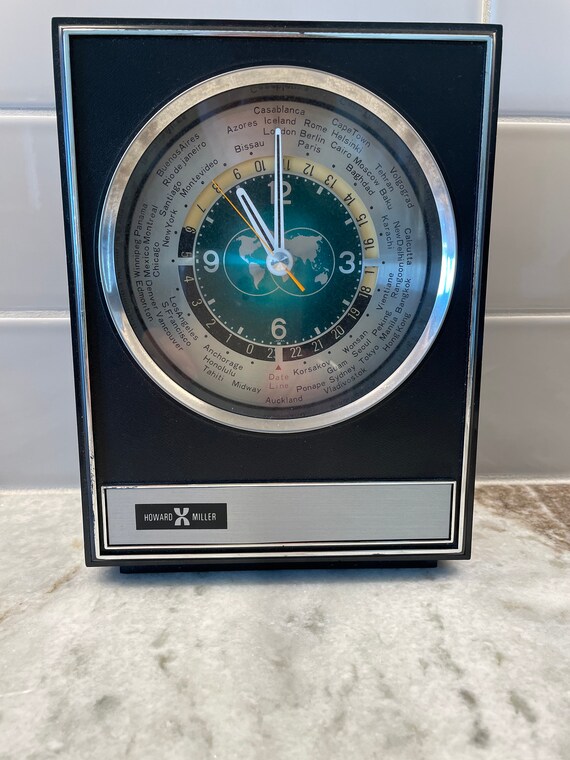 1970 Vintage Howard Miller World Clock Not Working Good for Etsy