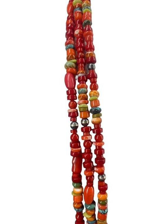 3 Strand Multi Stone Necklace .925 CLASP, 27.5"* - image 2