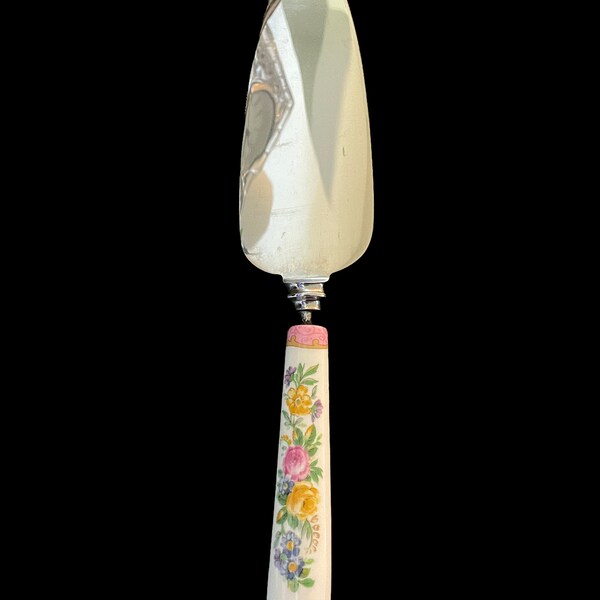 Vintage Crown Staffordshire fine British porcelain Lyric TUNIS Pattern cake/pie Serving Knife