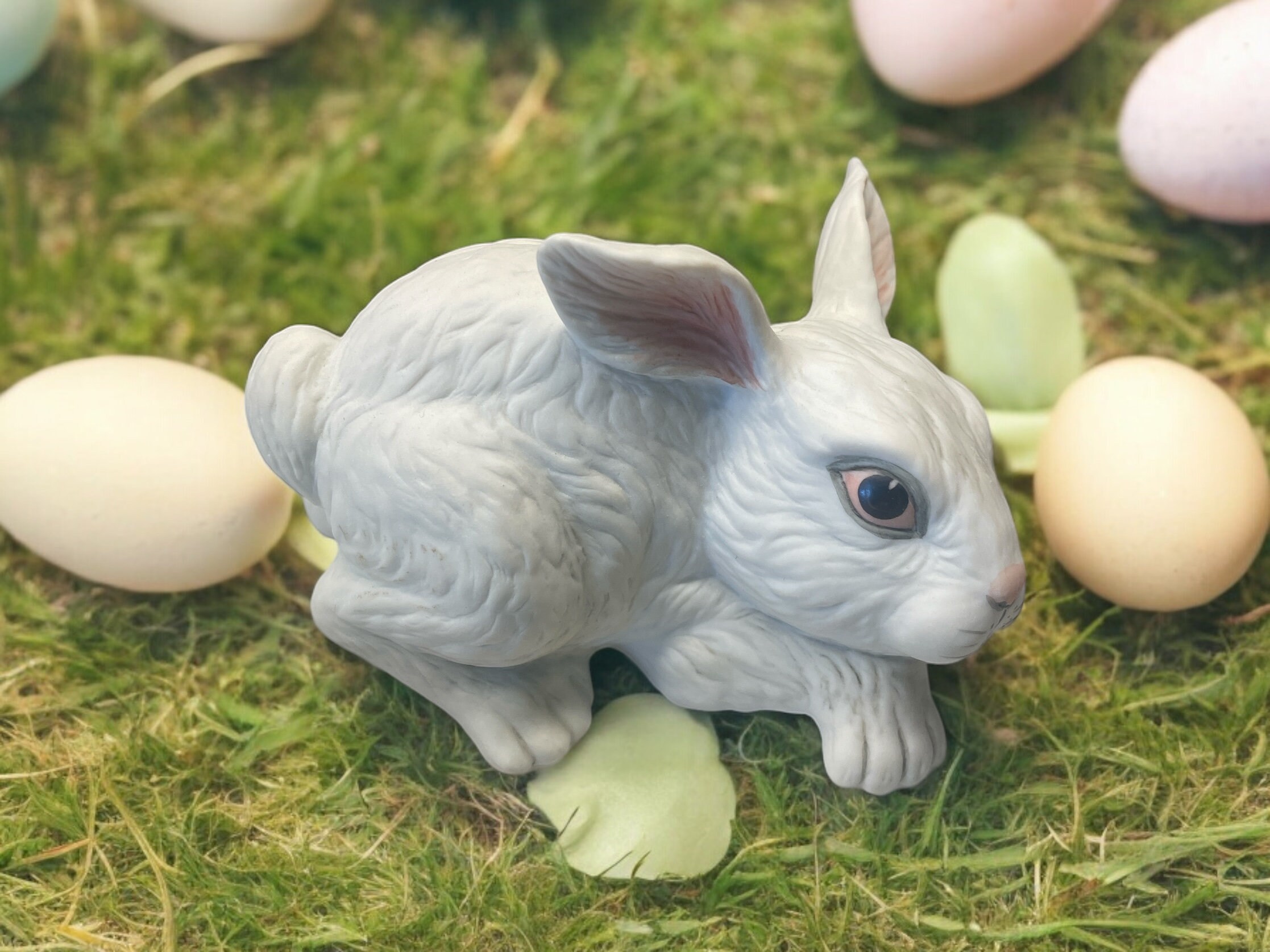 Vintage Edward Marshal Boehm Rabbit Newborn Playing #40216 White ...