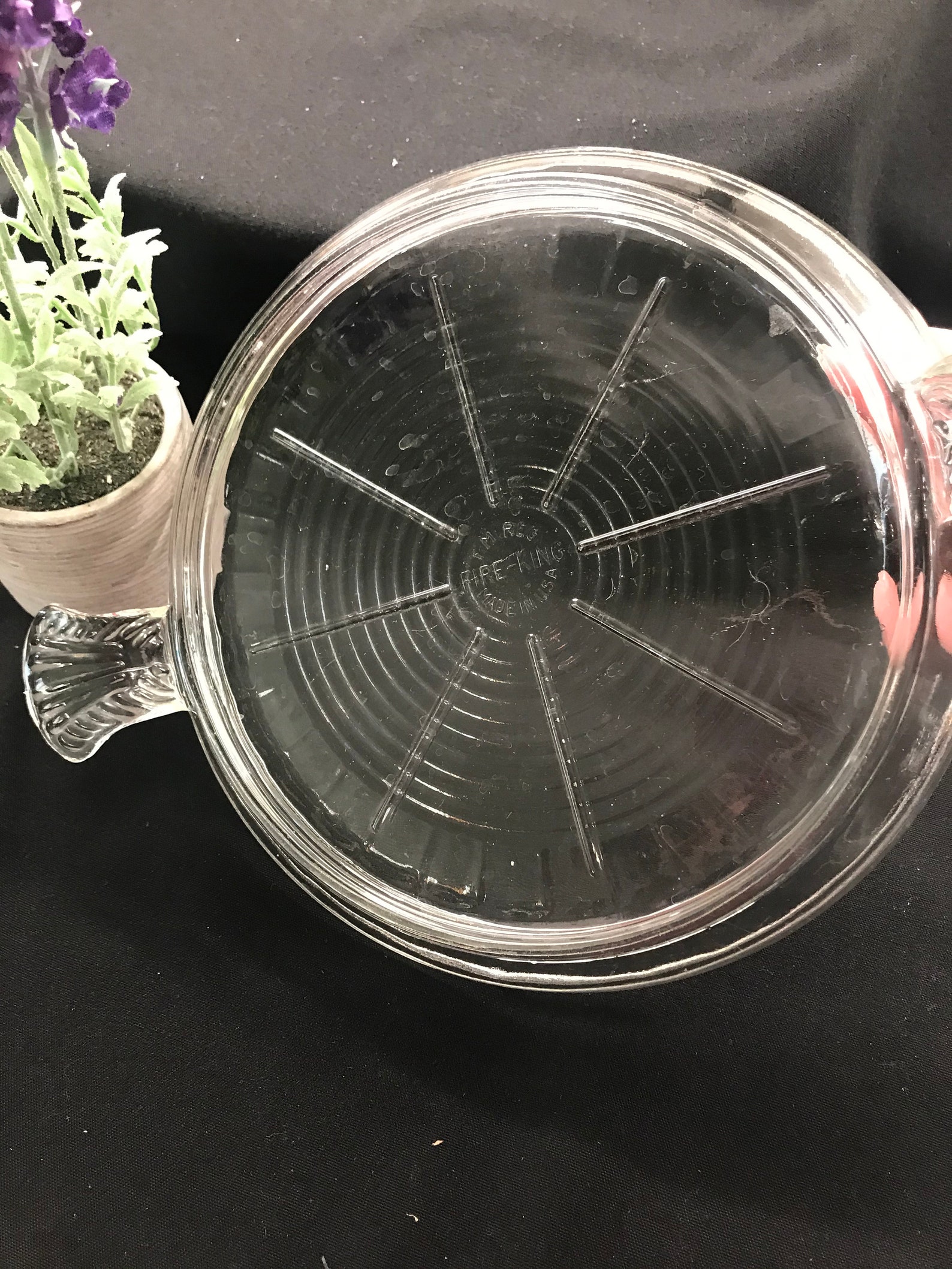 1940's FireKing Clear Glass Trivet Hot Plate Etsy