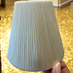Clip-on Chandlier Bell Shades Silk Cream colored Corded Lamp Shade