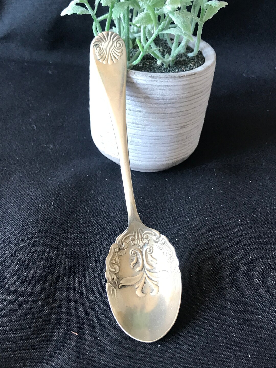 Ornate Vintage Nickel Silver Spoon Etsy