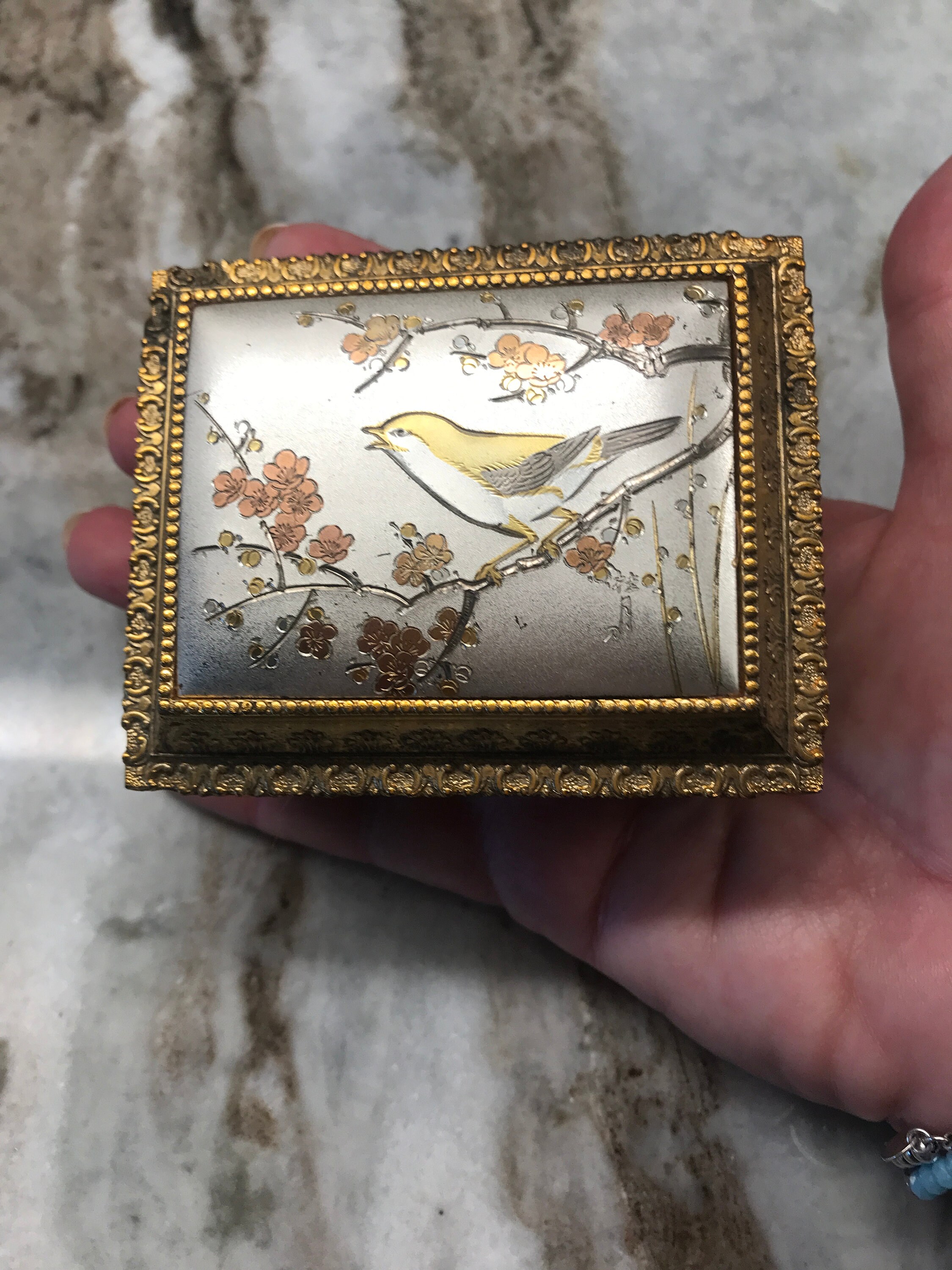 Vintage Sankyo Japan Music Box Yellow Bird in a tree Music Etsy