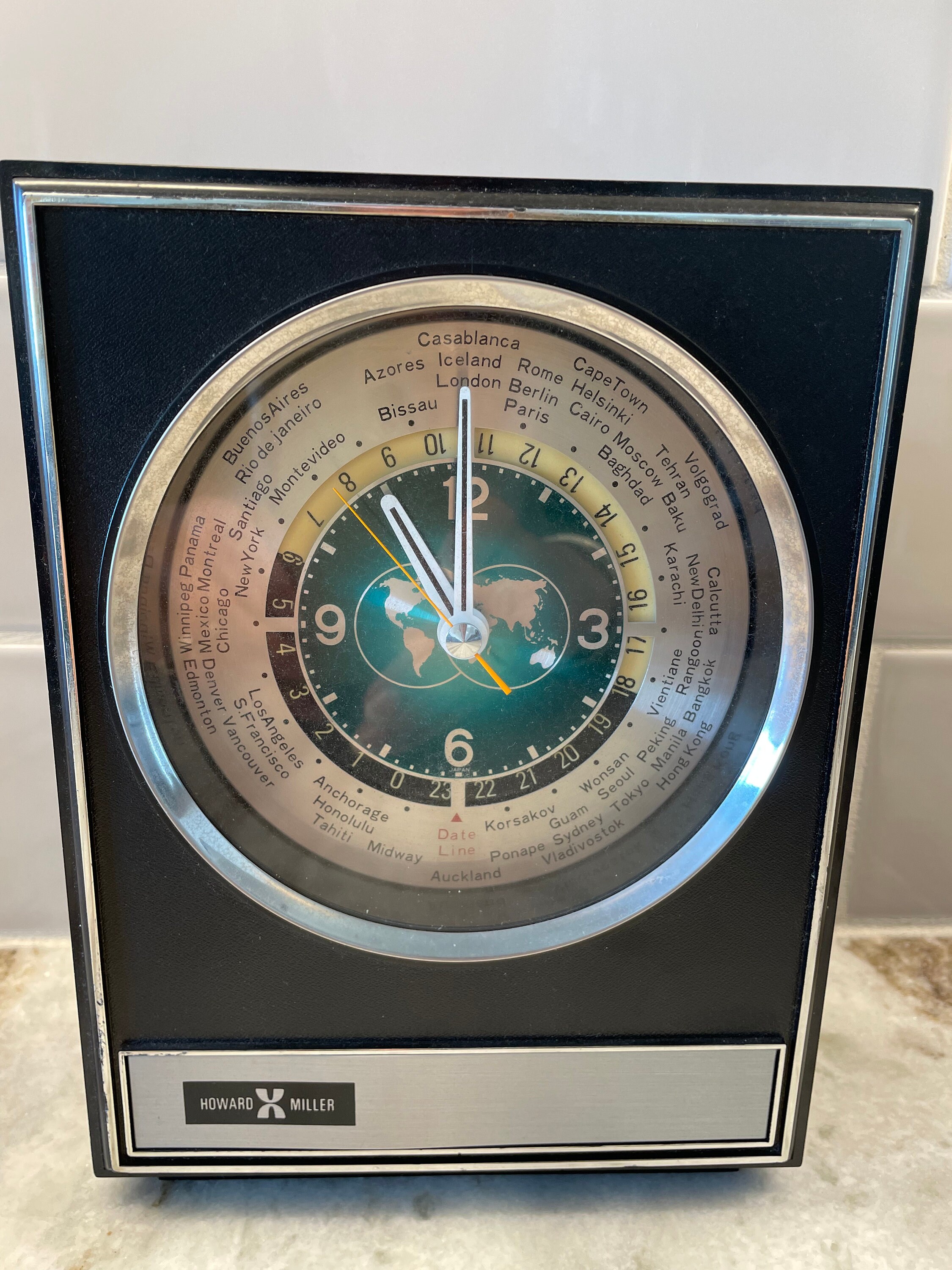 1970 Vintage Howard Miller World Clock Not Working Good for Etsy