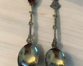 Vintage Pair of 2 Souvenir Elesva Made in Holland Spoons