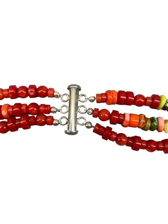 3 Strand Multi Stone Necklace .925 CLASP, 27.5"* - image 6