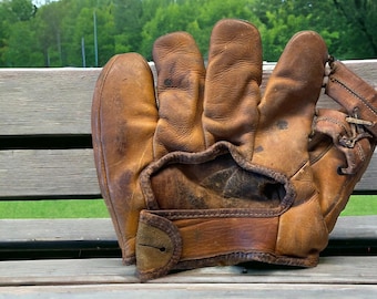 1950s Wilson Jerry Moore Baseball Glove Vintage Leather Mitt Grease Set Pocket USA
