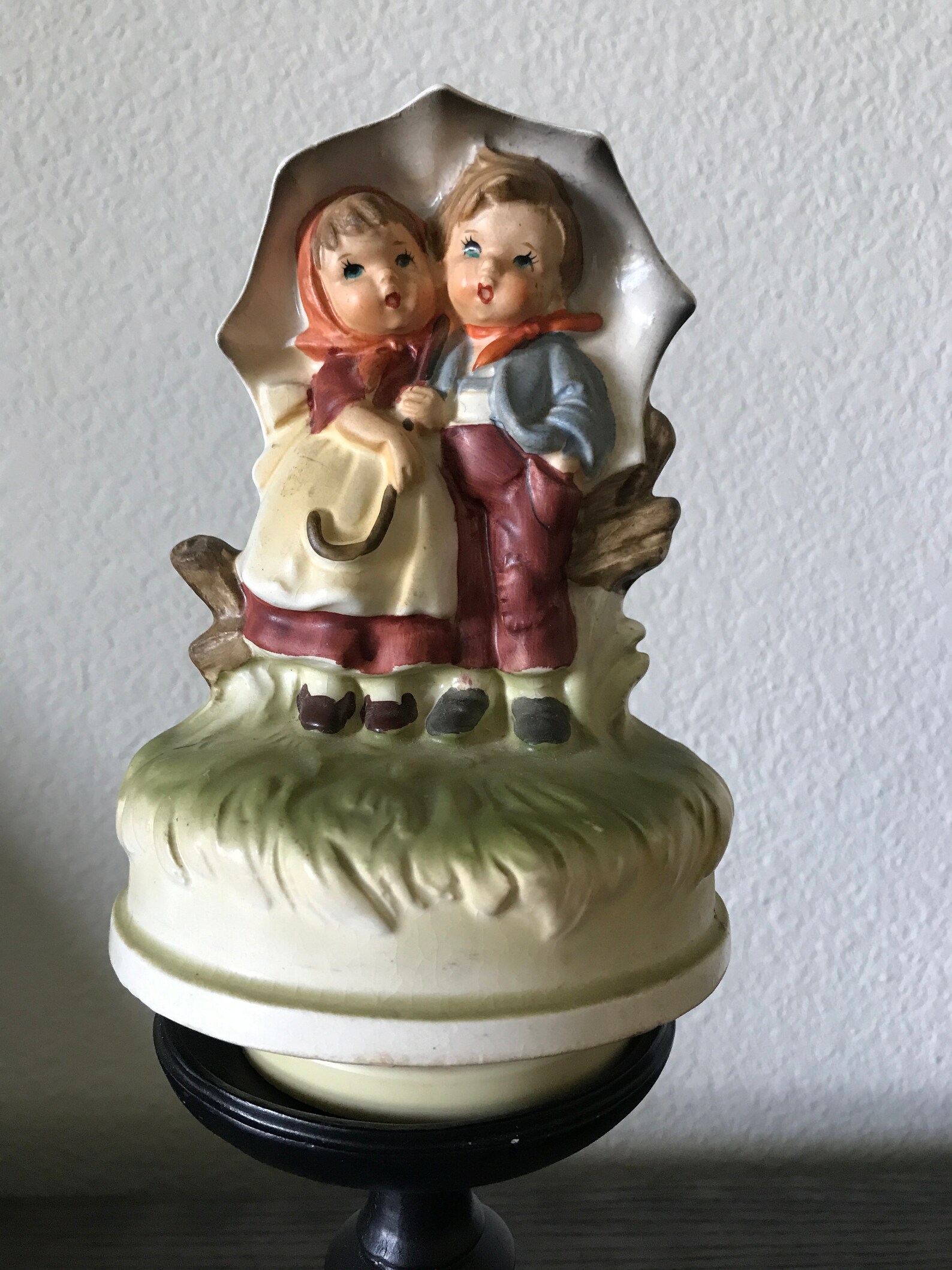 Vintage Sankyo Japan Music Box Rare Boy and Girl Under Etsy