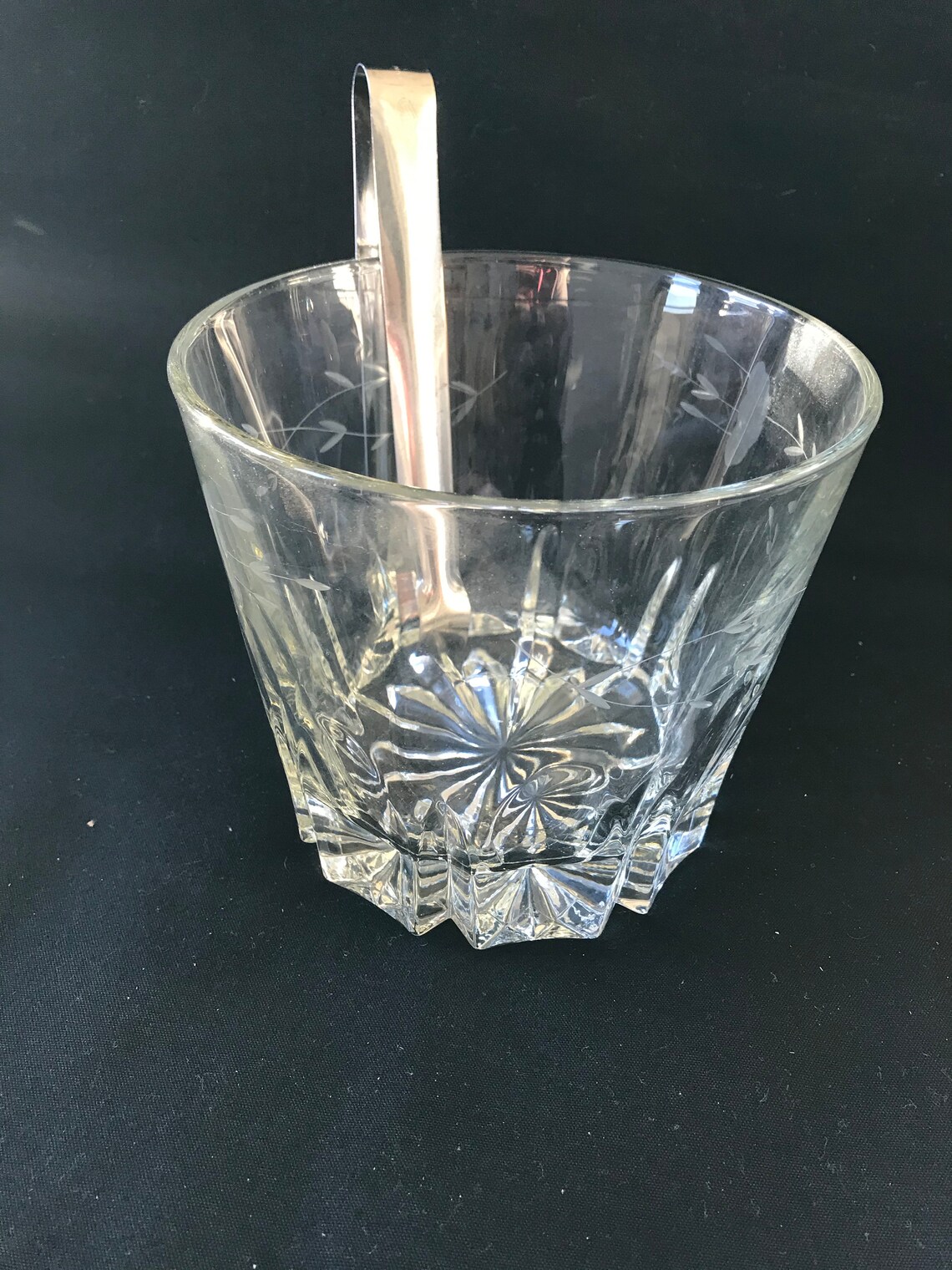 Vintage Clear Glass Ice Bucket Princess House Romantic Lead Etsy