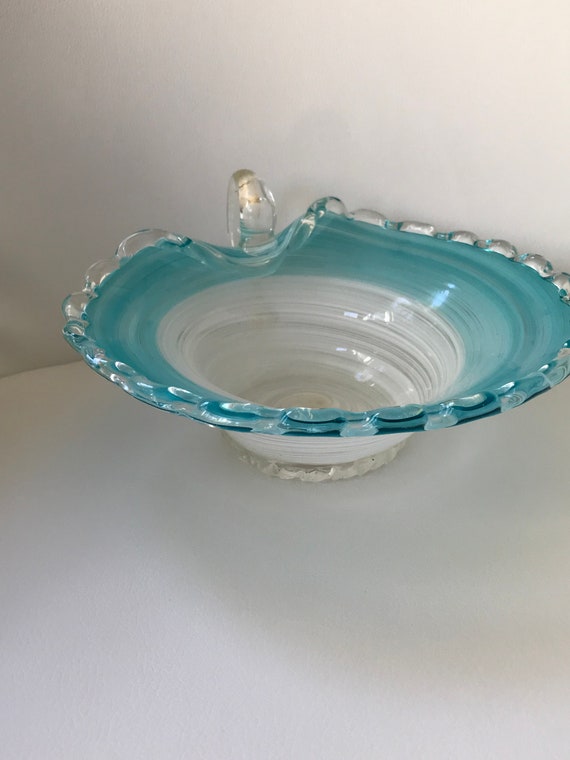 Italian Murano Venetian Candy Dish Vintage Irice Made in Italy Murano