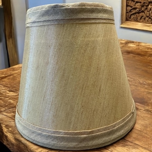 Vintage Gold Faux Silk Mini Lamp Shade Set of 2 for Chandelier Clip-on Bulb 4&quot;