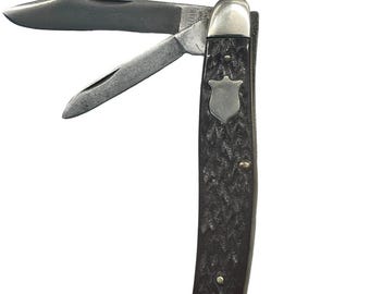 Camillus Knife Made in NY USA 1970s-80s #14 2 Blade JACK Jigged Delrin Handles