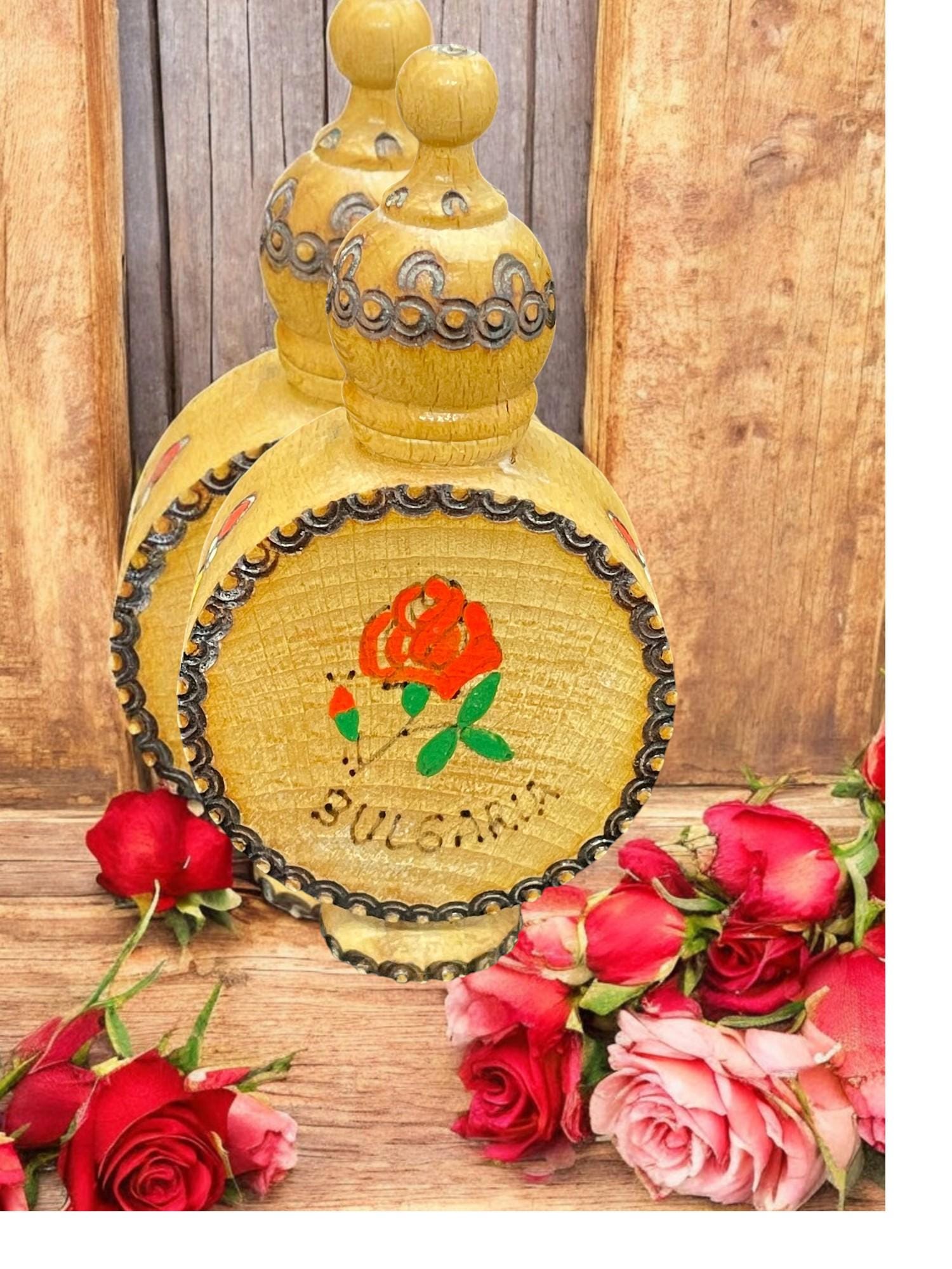 Vintage 1940's Perfume Sample From Bulgaria in Wood Full Bottle - Etsy
