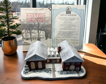 Limited Edition Fifth Issue "The Library" of Main Street by Rhodes Studio with Deed of Ownership