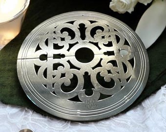 Vintage E.G. Webster & Son Silverplated Adjustable Trivet 10" to 12" | New York Antique Tableware