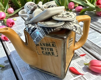 Vintage Portmeirion Potteries Novelty Teapot With Mini Creamer